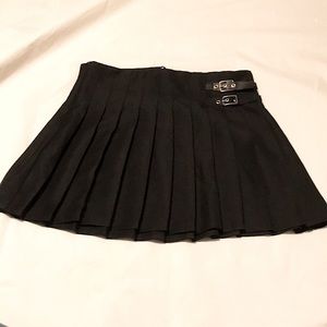 Pleated Miniskirt with Silver Buckles on Front Junior’s Size Large (11-13)